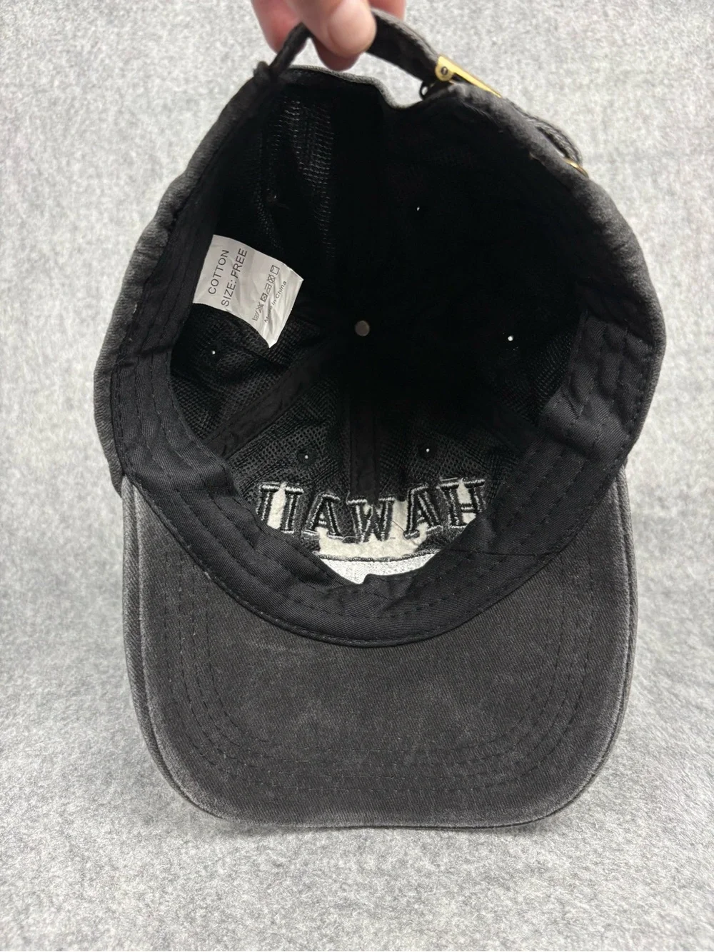 Hawaii USA Est. 1959 Black Vintage Wash Dad Hat